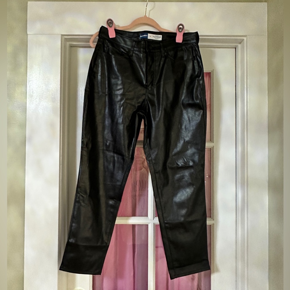 Old Navy Black Faux Leather Pants
